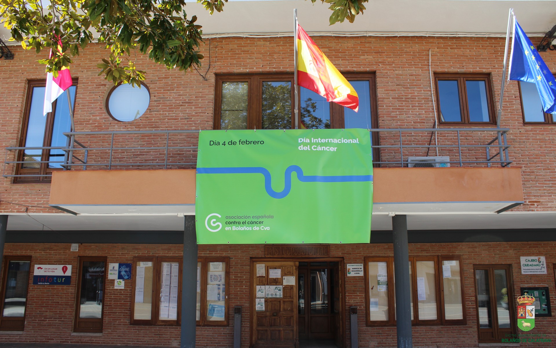 Pancarta Día Mundial Contra el Cáncer Bolaños 2022